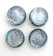 four 4.8mm silvery dichroic glass cabochon flat black beads for crafts RELEI