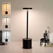LED Cordless Table Lamp, Portable Rechargeable Table Lamp, Touch Control Outdoor Table Lamp, 3 Color Dimmable Cordless Table Lamps for Restaurant, Patio, Bedroom, Outdoor