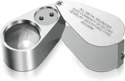 Leffis 40X Jewelers Loupe Magnifier Magnifying Glasses, LED/UV 1 Pack, Silver