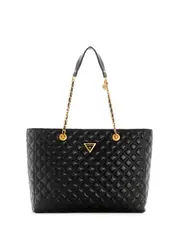 GUESS Women's Black Giully Quilted Tote Bag