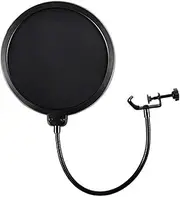 Microphone Pop Filter - For Blue Yeti and Any Other Microphone Dual Layered Wind Pop Screen With Flexible 360° Gooseneck Clip Stabilizing Arm By Mihao