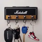 Marshall Amp Key Holder Wall Rack – Vintage Guitar Plug Keychain Hanger
