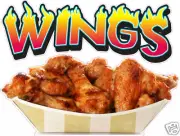 Chicken Wings Concession Restaurant Food Truck Vinyl Menu Sign Decal 14"
