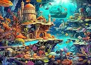 [Chalzidar] Jigsaw Puzzles for Adults 1000 Pieces, Interlock Perfectly Letter on Back No Dust, Home Decor Birthday Gift Toy for Men Women Elders Seniors, 1:1 Poster - Whimsical Undersea