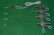 4pc Laparoscopic Bipolar Forceps 5mmx330mm with Cable Reusable Instruments