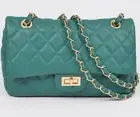 Green Bag with Gold Strap Cute Purse Color