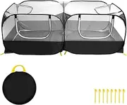 Collapsible Small Animal Playpen, Pet Cage Tent Large Chicken Run Coop with Detachable Bottom Breathable Transparent Mesh Walls, Foldable Pet Enclosure for Puppy Kitten Rabbits Indoor Outdoor playpen