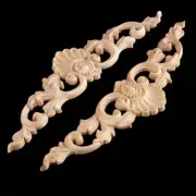 Unpainted Vintage Wood Carving Decal Floral Wall Door Cabinet Décor Corner Onlay