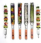 Grilling Basket & Kabob Skewers - Set of 4 Non-Stick Kabob Grilling Baskets - BB