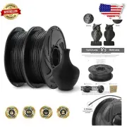 Professional Matte Black PETG Filament 1.75mm, 2-Pack 1Kg Each for 3D Printing