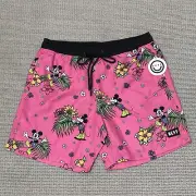 NEW Neff Disney Micky Mouse Men’s Pink Tropical Swim Board Shorts Size Small