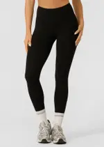 [Lorna Jane] Lotus No Chafe Phone Pocket Ankle Biter Leggings in Black, Size - Small S Recycled Black