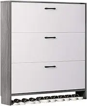 Foret Shoe Cabinet Slim Rack Storage Organiser Wooden Shelf Cupboard Flip Drawer 80 x24x112cm