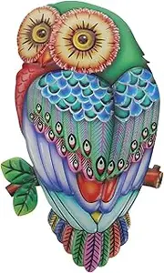 Parliky Colorful Metal Owl Wall Decor Owl Sculpture for and Outdoor Use Detail Housewarming