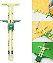 5 in 1 Sliding Gauge Measuring Sewing Tool, T-Shaped Sliding Gauge, Sliding Gauge Sewing Ruler, Fabric Quilting Ruler T Gauge Hem Gauge, for Knitting Crafting Sewing Beginner Supplies