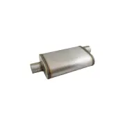 Redback Universal Muffler - 8" x 5" Oval 14" L 3 1/2" O/C Stainless Unpolished