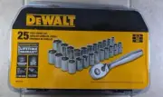 DEWALT 25 PCS 1/2" Drive Socket Set Chrome SAE & Metric DWMT72162