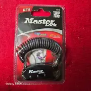 Master Lock Combination Lock & Leash Locking Cable Braided Steel New