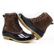 Nevenka Outdoor Women Winter Boots Waterproof Lace Up Rain Duck Boots-Brown