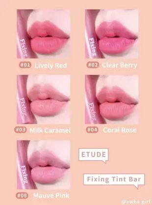 【梨大小姐】ETUDE HOUSE Fixing Tint Bar 膜幻濾鏡透感唇膏 唇膏 唇彩 口紅 3.2g