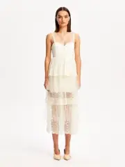 BNWT ALICE MCCALL CREME MOONSTRUCK MIDI DRESS - SIZE 8 AU/4 US (RRP $425)