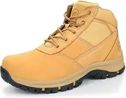[OUXX] Work Boots for Men, Waterproof Steel Toe YKK Zipper Non-Slip Rubber Leather Shoes, Puncture-Proof, Breathable, Comfortable(OX020)