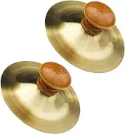 Generic 2pcs Percussion Instrument Hand Musical Instruments Low Volume Cymbal Cymbals Drums for Musical Instrument Mini Cymbal Metal Golden