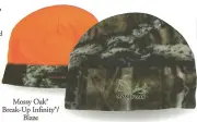 REVERSIBLE Mossy Oak BREAKUP Camo Camouflage/ Blaze Fleece Hunting Beanie Hat