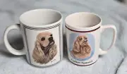 Rare ROBERT MAY MUG Dog COCKER SPANIEL & Design Papel Freelance Pair Lot Vintage