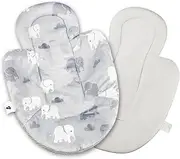 Infant Insert Compatible with 4Moms MamaRoo and RockaRoo Swing, Reversible Design, Plush Soft Fabric Reverses to Breathable Cool Mesh, Newborn Insert with Head and Body Support, Elephant