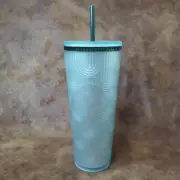 NEW Starbucks Coffee Spring 2024 Soft Touch Green Scales Tumbler Cup Drink 24oz