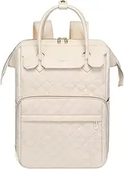 MOSISO Laptop Backpack for Women Men, Rhombus Quilted Flight Approved Travel Backpack with PU Handle, Carry on Backpack