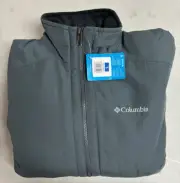 COLUMBIA FLEECE LINED FULL ZIP JACKET SNAP ON CUFF(GRAPHITE LARGE)NWT