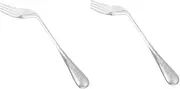 HOMOCONO 2pcs Stainless Steel Angled Fork for Seniors Baby Fork Smooth Edges for Elderly Right-handed Comfortable Design