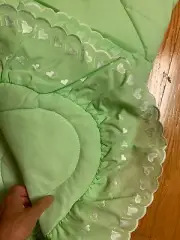 Vintage Twin Quilted Comforter Blanket Keylime Green Retro Shabby New! Rare Htf