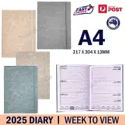 2025 Diary Week To View Tie Dye Colour Hard Cover A4 Office Elastic Planner AU