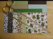 Stampin Up! COFFEE BREAK 6 X 6" Designer Paper Card Kit Ribbon RARE