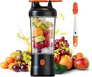 Portable Blender for Juicer and Shakes and Smoothies, 750ml USB-C Rechargeable - Mini Small Blender Cup for Kitchen, Office, Gym (Black)