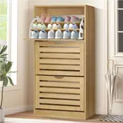 ALFORDSON Shoe Cabinet Storage Rack Flip Drawers Wood