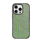 iPhone 16 Pro Impact Case MagSafe Compatible Distorted Plaid - Green