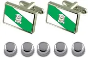 [Select Gifts] Shirt Dress Studs Fundao City Espirito Santo State Flag Cufflinks