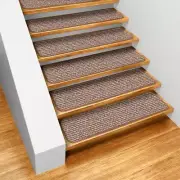 Set of 15 SKID-RESISTANT Carpet Stair Treads PRALINE BROWN runner rugs