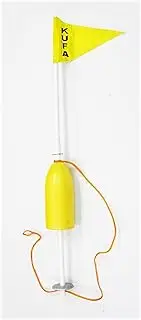 KUFA Fishing 2 Section PVC Flag Pole with Floats, Yellow