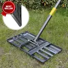 Lawn Leveling Rake 17"x10" Heavy Duty w 6FT Adjustable Handle for Yard & Garden