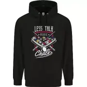 Less Talk More Chalk Funny 9-Ball Pool Mens 80% Cotton Hoodie
