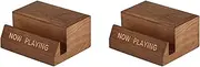 Lrocaoai 2X Wooden Vinyl Record Holder Display Stand - Tabletop Now Playing Album Cover Holder- Single CD Stand LP Display Shelf
