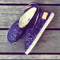 在飛比找蝦皮購物優惠-Superdry espadrille系列女孩懶人鞋/蕾絲藍