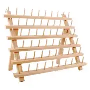 60 Spools Wooden Thread Holder Sewing Embroidery Thread Rack Organizer w/ Hooks