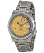 Seiko 5 Automatic Golden Dial With Quarter Speed Dial Look SNKK29K1 Mens Watch