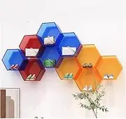Floating Shelves，Display Shelves，Wall Shelves， Colorful Floating Sport Shoe Shelves, Acrylic Crafts Storage Box, Wall Mounted Display Shelves(Black)